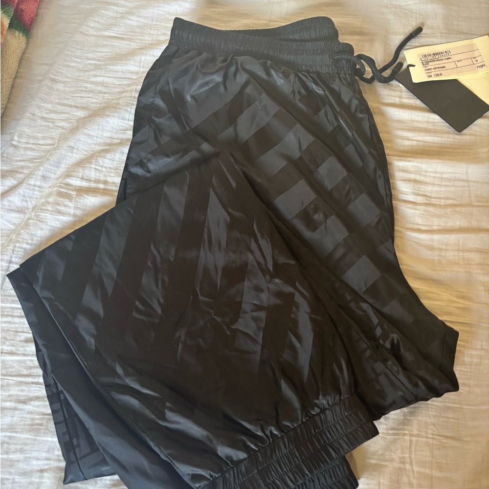 Fendi Black Satin Jogger Pants